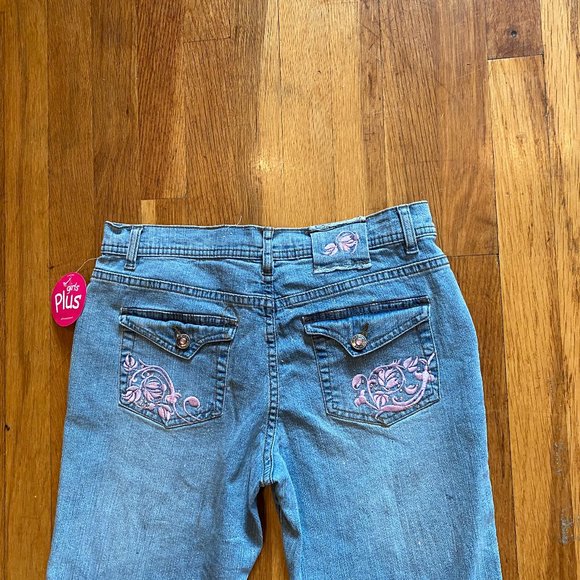 Girls Plus Arizona Glitter Embellished Jeans NWT Boot Cut Size 12 1/2 Plus - Picture 2 of 8